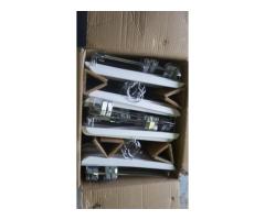 NEW WHITE WOOD HANGERS WITH METAL PINCH CLIPS